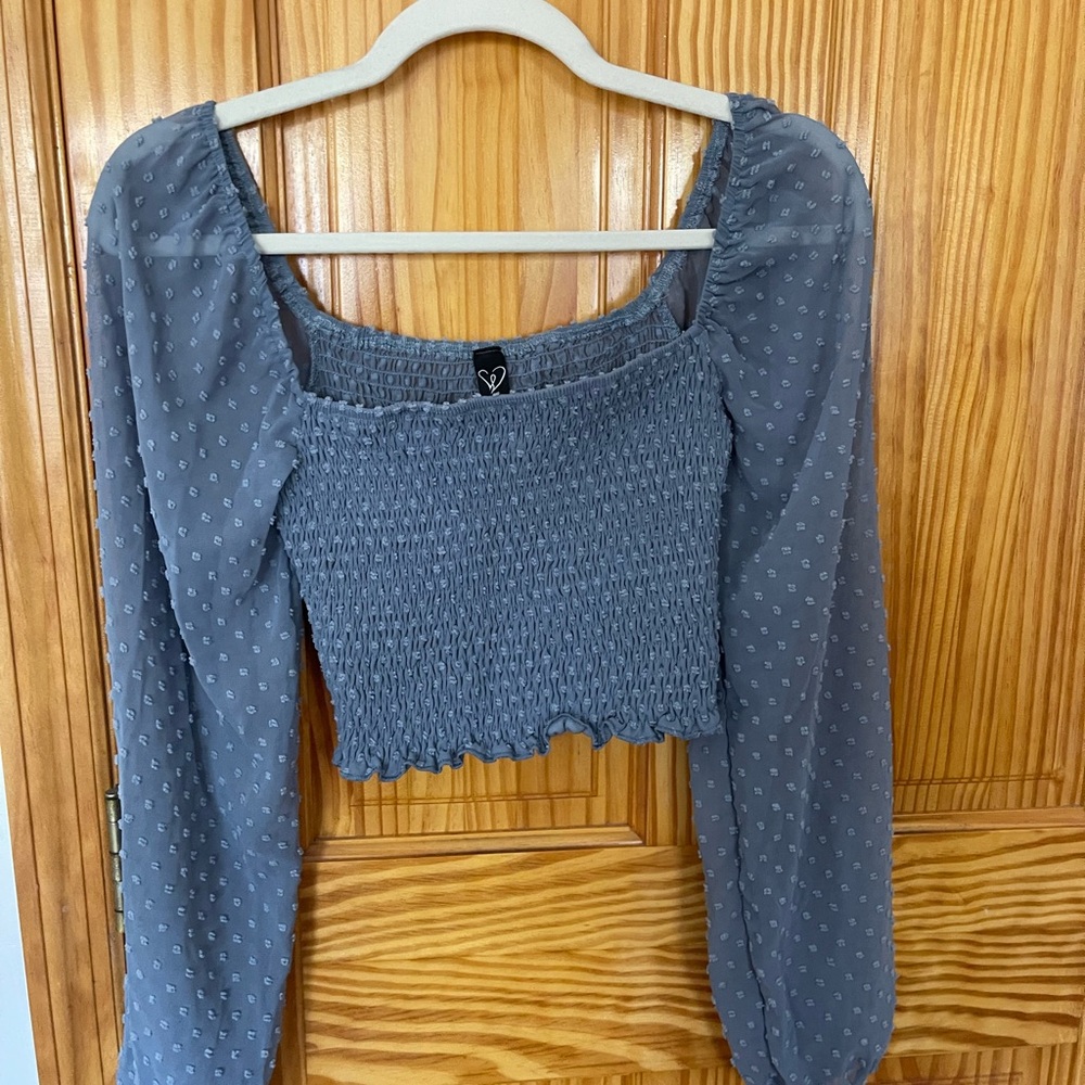 Windsor Blue Smocked Blouse